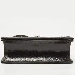 Pre Owned Dior Cacao Patent Leather Medium Diorama Shoulder Bag