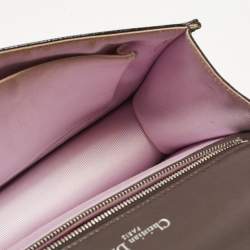 Pre Owned Dior Cacao Patent Leather Medium Diorama Shoulder Bag