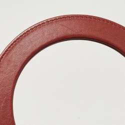 Pre Owned Dior Red Cannage Leather Medium Lady Dior Tote