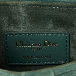 Pre Owned Dior Green Velvet Mini Saddle Bag