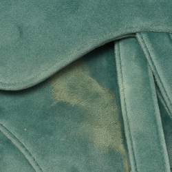 Pre Owned Dior Green Velvet Mini Saddle Bag