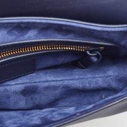 Pre Owned Dior Navy Blue Ultra Matte Leather Saddle Bag