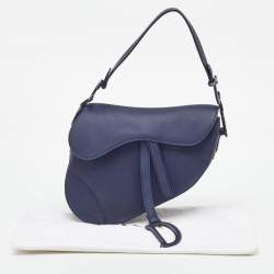 Pre Owned Dior Navy Blue Ultra Matte Leather Saddle Bag