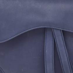 Pre Owned Dior Navy Blue Ultra Matte Leather Saddle Bag