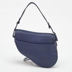 Pre Owned Dior Navy Blue Ultra Matte Leather Saddle Bag