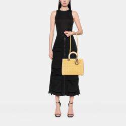مملوكة مسبقًا Dior Beige Large Patent Cannage Lady Dior
