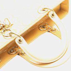 مملوكة مسبقًا Dior Beige Large Patent Cannage Lady Dior