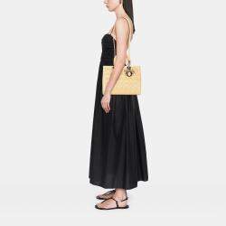 Pre Owned حقيبة يد ديور "ليدي ديور" جلد بنقش كاناج كبيرة بيج براءات الاختراع