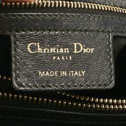 Pre Owned Dior Black Cannage Leather Small Soft Lady Dior Tote