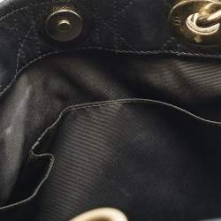 Pre Owned Dior Black Cannage Leather Small Soft Lady Dior Tote