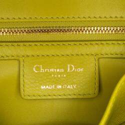 Pre Owned Dior Caro Small Yellow Cannage Calfskin Leather Shoulder Bag
