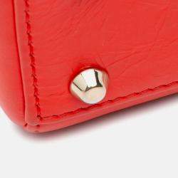 Pre Owned Dior Lady Dior Mini Calfskin Red Sequin Embellished Handbag