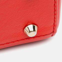 Pre Owned Dior Lady Dior Mini Calfskin Red Sequin Embellished Handbag