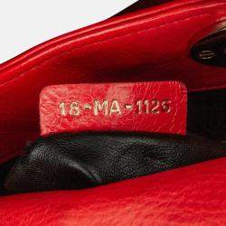 Pre Owned Dior Lady Dior Mini Calfskin Red Sequin Embellished Handbag