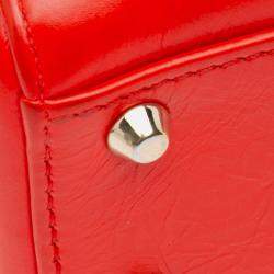 Pre Owned Dior Lady Dior Mini Calfskin Red Sequin Embellished Handbag
