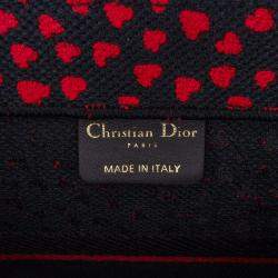 Pre Owned Dior  Pop Hearts I Love Paris Book Tote Red Medium Canvas Tote Bag