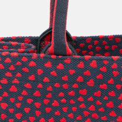 Pre Owned Dior  Pop Hearts I Love Paris Book Tote Red Medium Canvas Tote Bag