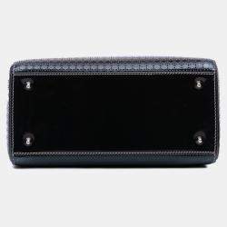 Pre Owned Dior Silver Medium Ombre Metallic Patent Microcannage Lady Dior