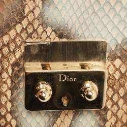 Pre Owned Dior Beige Python Medium Miss Dior Flap Bag