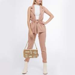 Pre Owned Dior Beige Python Medium Miss Dior Flap Bag