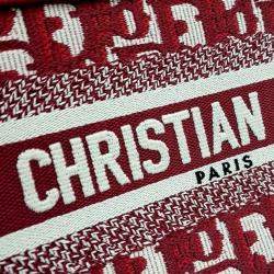 Pre Owned Dior Red Fabric Oblique Mini Book Tote Bag