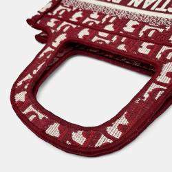 Pre Owned Dior Red Fabric Oblique Mini Book Tote Bag