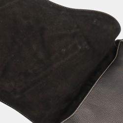 Pre Owned Christian Dior Black Leather Saddle Shoulder Bag