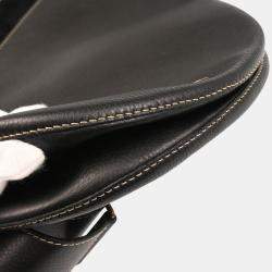 Pre Owned Christian Dior Black Leather Saddle Shoulder Bag