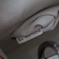 Pre Owned حقيبة ديور ليدي ديور زودياك بيكسل جلد عجل أبيض صغيرة