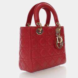 Pre Owned Christian Dior Small Lambskin Lucky Badges My Lady Dior