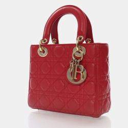 Pre Owned Christian Dior Small Lambskin Lucky Badges My Lady Dior