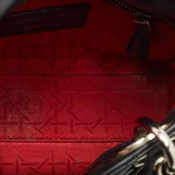 Pre Owned Dior Black Cannage Leather Mini Lady Dior Tote