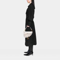 Pre Owned Dior White Ultra Matte Calfskin Saddle Bag