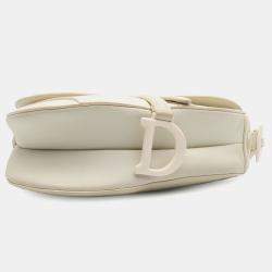 Pre Owned Dior White Ultra Matte Calfskin Saddle Bag