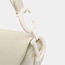 Pre Owned Dior White Ultra Matte Calfskin Saddle Bag