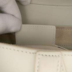 Pre Owned Dior White Ultra Matte Calfskin Saddle Bag