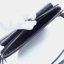 Pre Owned Dior Saddle Grey Patent Oblique Embossed Boxy Shoulder Bag