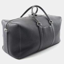 Pre Owned Dior Rango 50 Black Leather Boston Bag