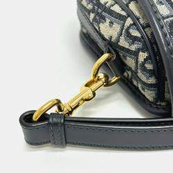 Pre Owned Dior Caro Cannage Grey Leather Shoulder Bag