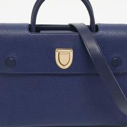 Pre Owned Dior Navy Blue Leather Medium Diorever Tote