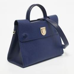 Pre Owned Dior Navy Blue Leather Medium Diorever Tote