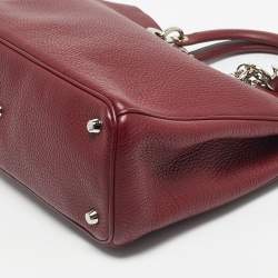 Pre Owned Dior Red Leather Medium Diorissimo Shopper Tote