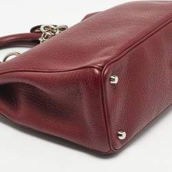 Pre Owned Dior Red Leather Medium Diorissimo Shopper Tote