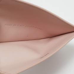 Pre Owned Dior Pink Grained Leather Card Holder