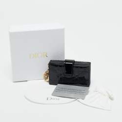 Pre Owned  Dior Black Cannage Patent Leather Lady Dior 5 Gusset Card Holder 