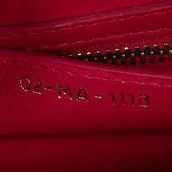 Pre Owned Dior Beige/Pink Medium Woven Raffia Lady Dior