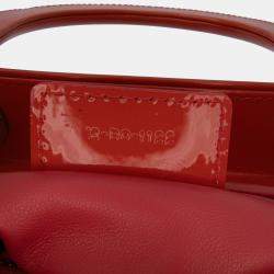 Pre Owned Dior Beige/Orange Medium Lambskin Cannage Stitched Lady Dior