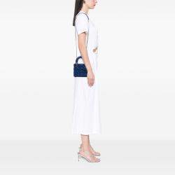 Pre Owned Dior Mini Lambskin Blue Cannage Lady Dior