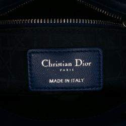 Pre Owned Dior Mini Lambskin Blue Cannage Lady Dior