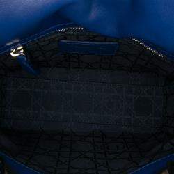 Pre Owned Dior Mini Lambskin Blue Cannage Lady Dior